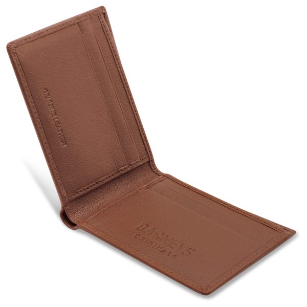 barneys originals Men’s Tan Real Leather Wallet with 4 Card Slots