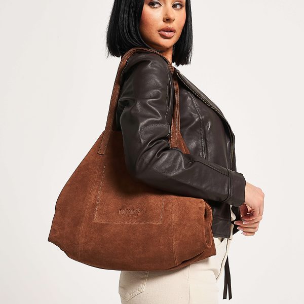 barneys originals Mocha Cow Suede Everyday Tote Bag