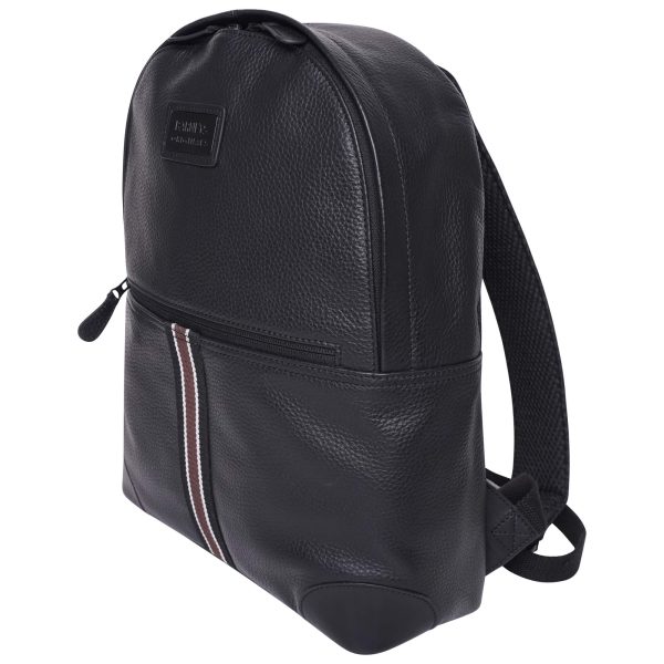 Barneys Originals Real Leather Backpack With Cherry Red Stripe