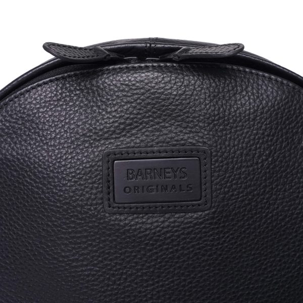 Barneys Originals Real Leather Backpack With Cherry Red Stripe