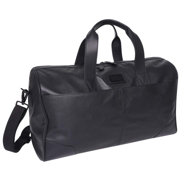 Barneys Originals Real Leather Black Holdall Travel Bag