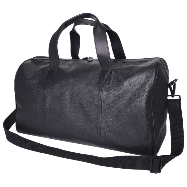 Barneys Originals Real Leather Black Holdall Travel Bag