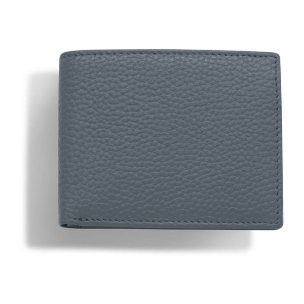 Barneys Originals Slate Grey Textured Leather Wallet With 6 Card Slots