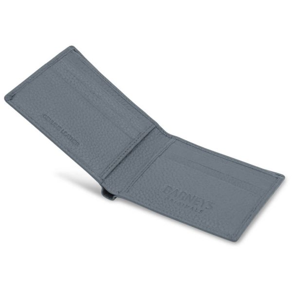 Barneys Originals Slate Grey Textured Leather Wallet With 6 Card Slots