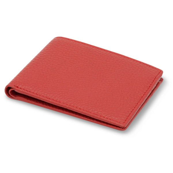 Barneys Originals Textured Red Leather Wallet With Coin Purse
