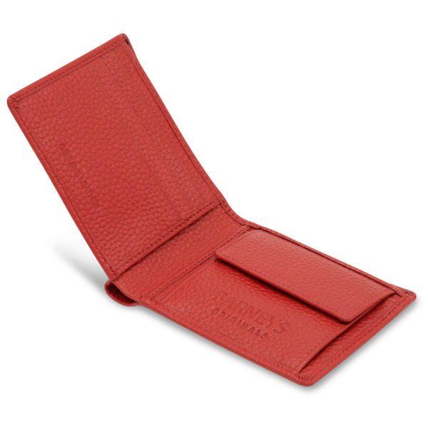 barneys originals Textured Red Leather Wallet with Coin Purse