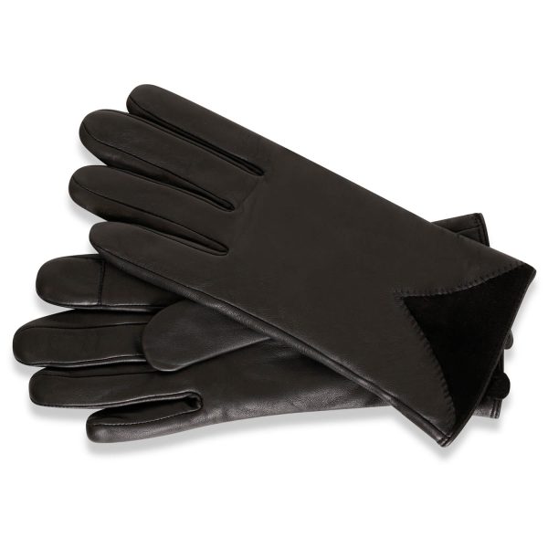 barneys originals Women’s Leather Gloves with Suede Cuff Detailing