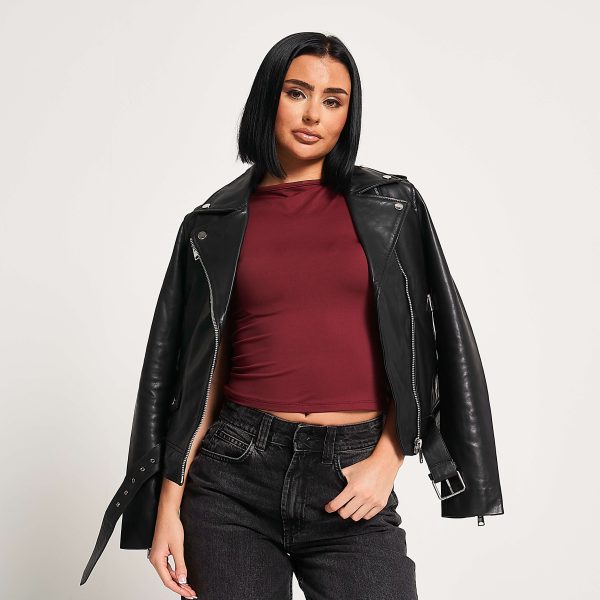 Barneys Originals Women’s Leopard Print Lined Leather Jacket