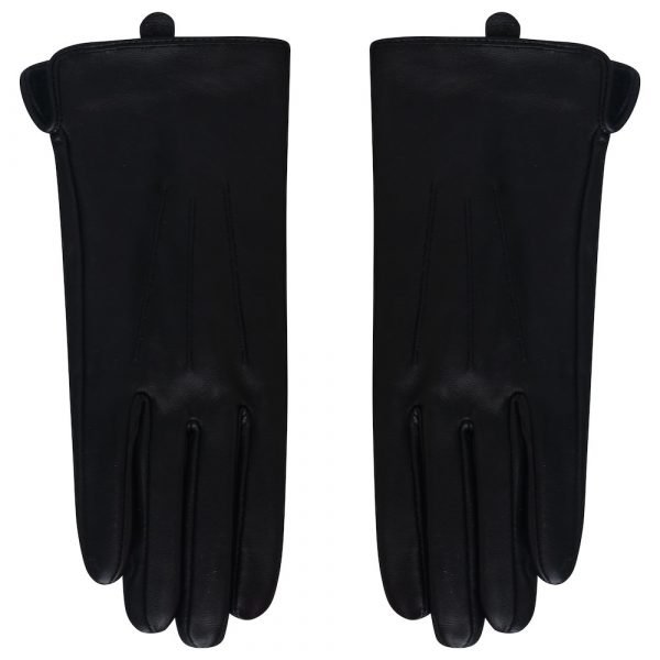 Barneys Originals Women’s Minimal Black Leather Gloves
