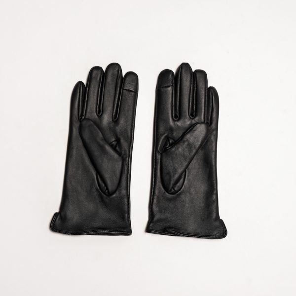 Barneys Originals Women’s Real Leather Gloves In Black With Fingerprint Technology