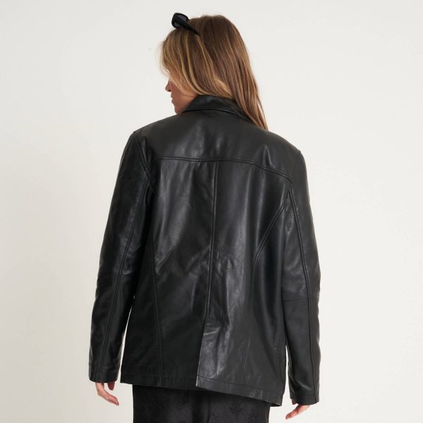 Barneys Originals Women’s Retro Leather Reefer Jacket