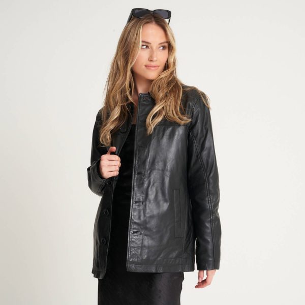 barneys originals Women’s Retro Leather Reefer Jacket