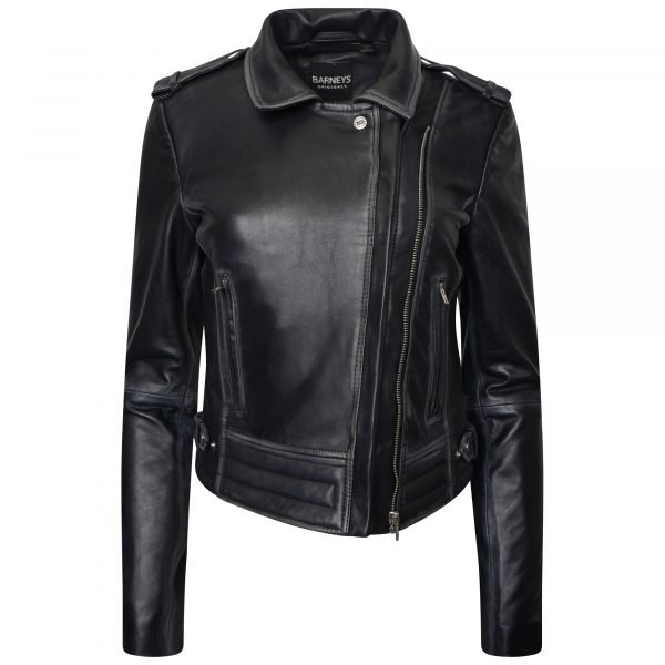 Barneys Originals Women’s Tall Washed Leather Jacket – The Beppe