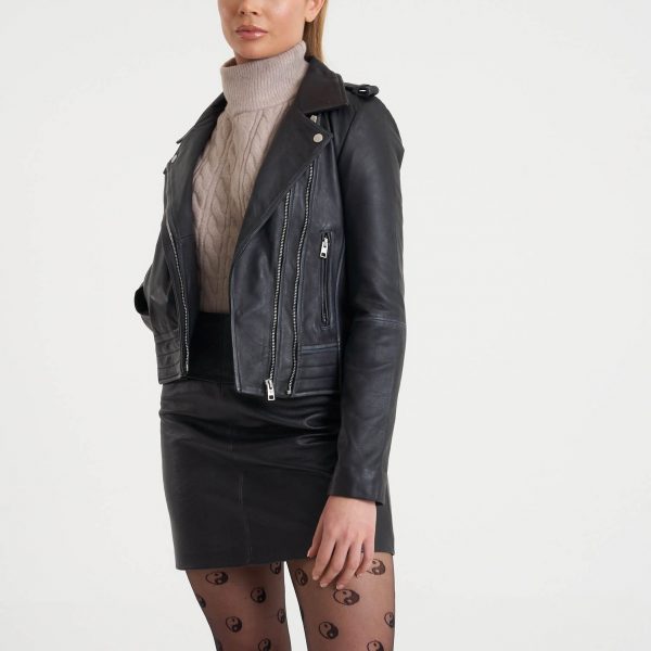 Barneys Originals Women’s Tall Washed Leather Jacket – The Beppe