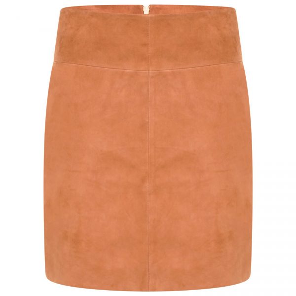 Barneys Originals Women’s Tan Real Suede Mini Skirt