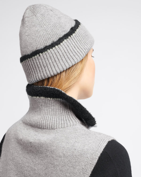 Barrie Bonnet En Cachemire Effet Shearling