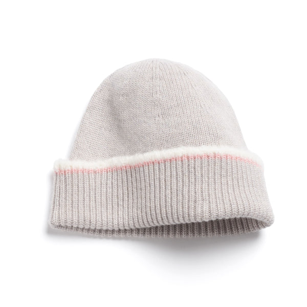 barrie Bonnet en cachemire effet shearling