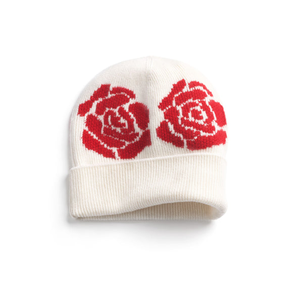 barrie Bonnet en cachemire et laine à motif roses