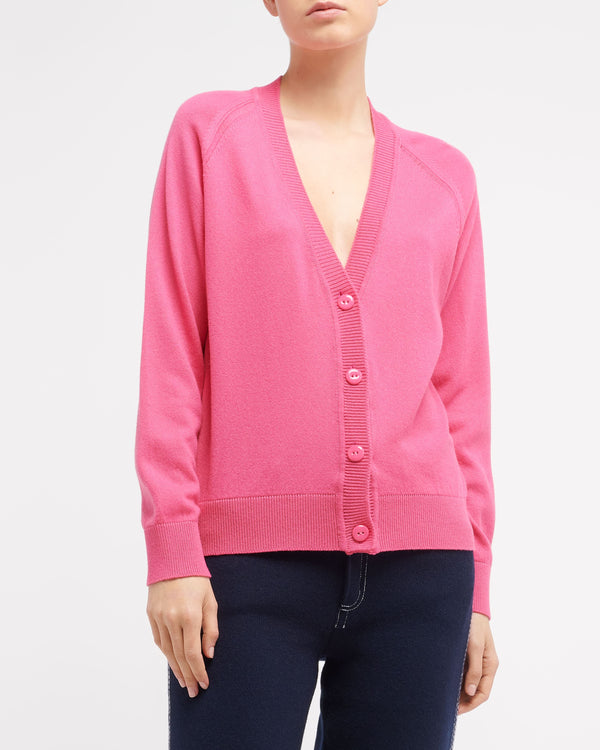 Barrie Cardigan Col V En Cachemire