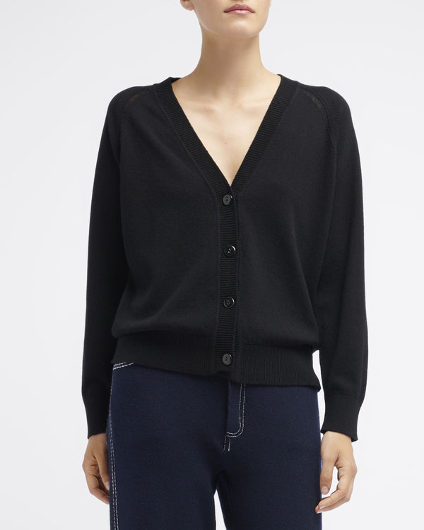 Barrie Cardigan Col V En Cachemire