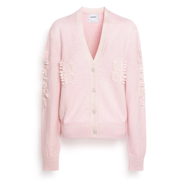 Barrie Cardigan Col V Logo B En Cachemire