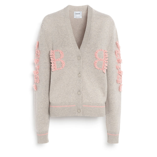 Barrie Cardigan Col V Logo B En Cachemire
