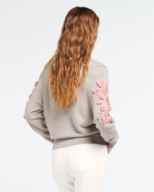 Barrie Cardigan Col V Logo B En Cachemire