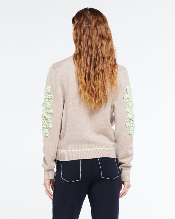 Barrie Cardigan Col V Logo B En Cachemire