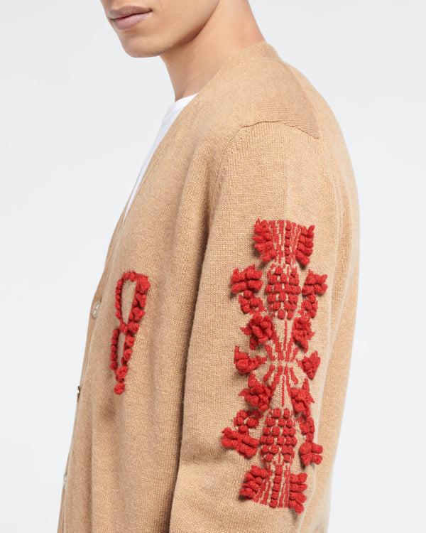 Barrie Cardigan Col V Logo B En Cachemire