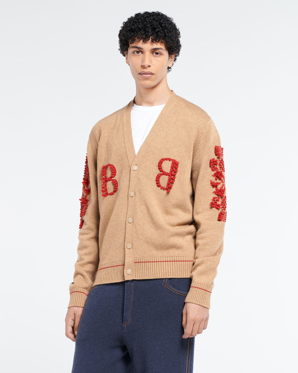 Barrie Cardigan Col V Logo B En Cachemire