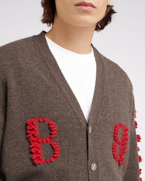 Barrie Cardigan Col V Logo B En Cachemire