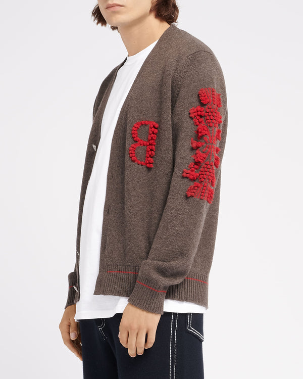 Barrie Cardigan Col V Logo B En Cachemire