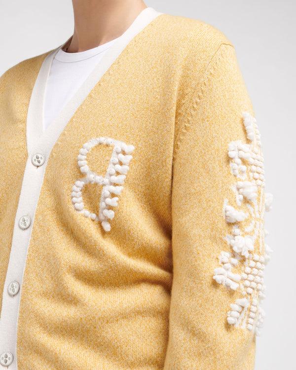 Barrie Cardigan Col V Logo B En Cachemire