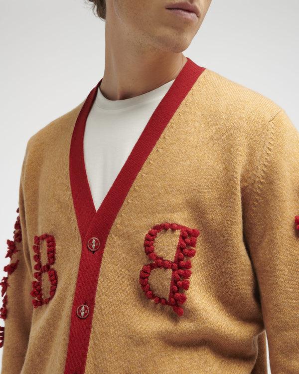 Barrie Cardigan Col V Logo B En Cachemire