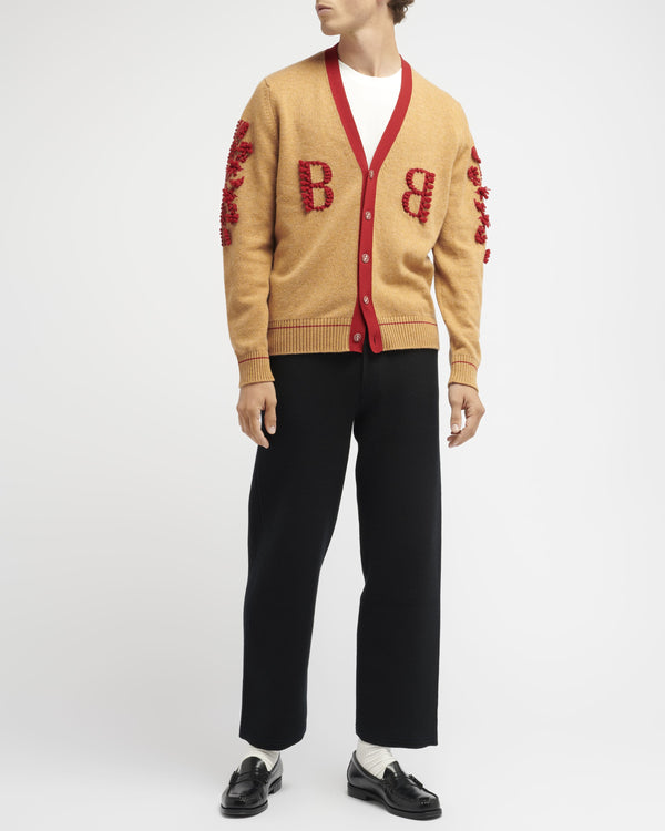 Barrie Cardigan Col V Logo B En Cachemire