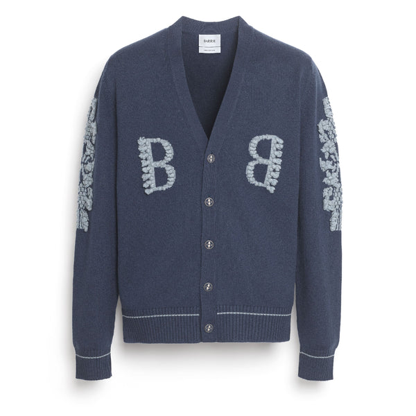 Barrie Cardigan Col V Logo B En Cachemire