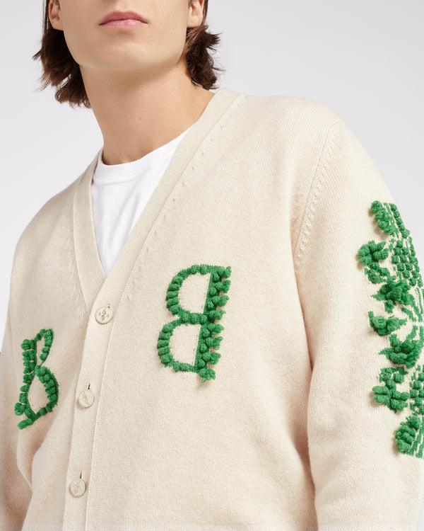 Barrie Cardigan Col V Logo B En Cachemire