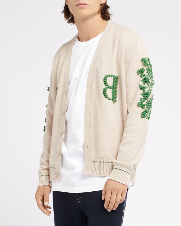 Barrie Cardigan Col V Logo B En Cachemire