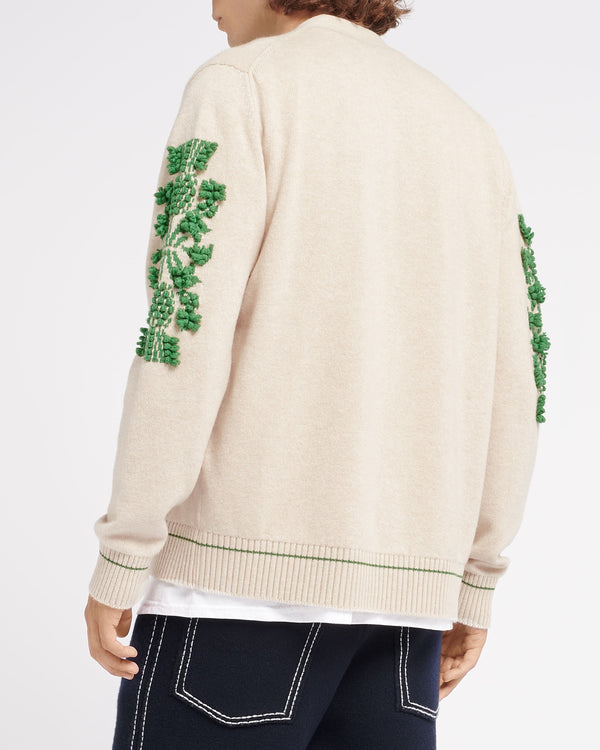 Barrie Cardigan Col V Logo B En Cachemire