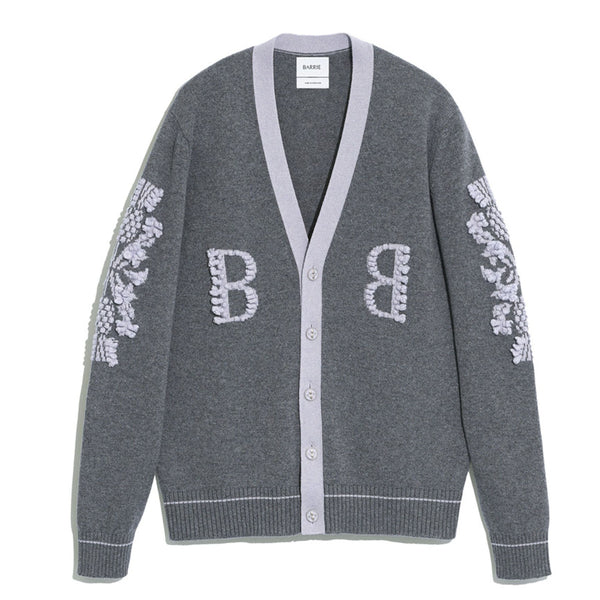 barrie Cardigan col V logo B en cachemire