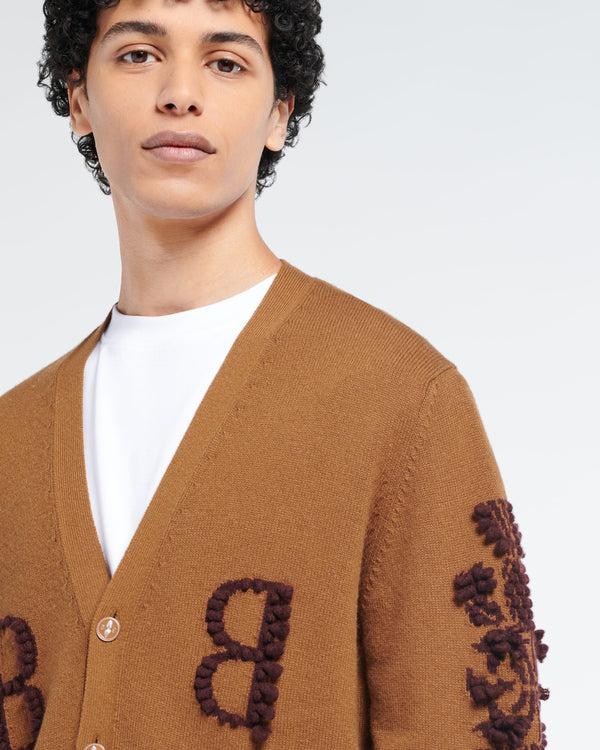 Barrie Cardigan Col V Logo B En Cachemire