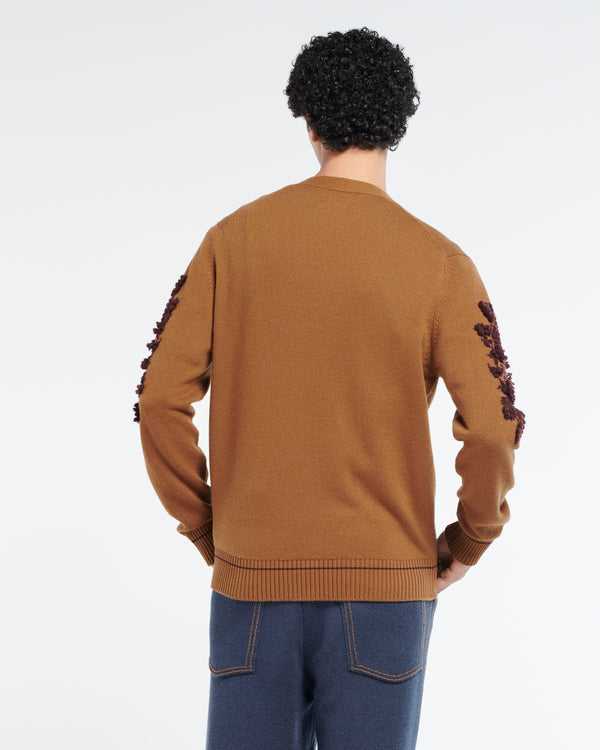 Barrie Cardigan Col V Logo B En Cachemire