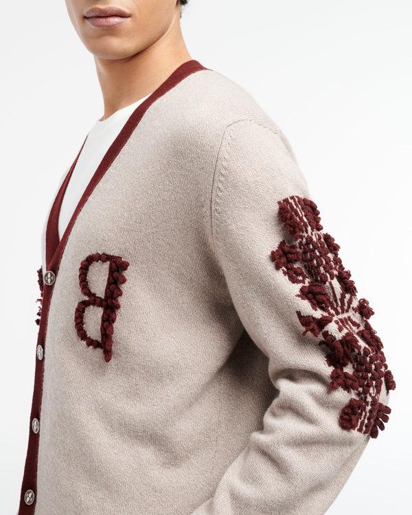 Barrie Cardigan Col V Logo B En Cachemire