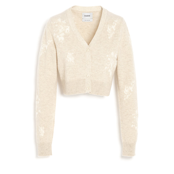 barrie Cardigan en cachemire à motif fleuri