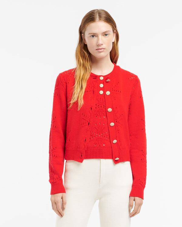 Barrie Cardigan En Cachemire Et Coton à Motif