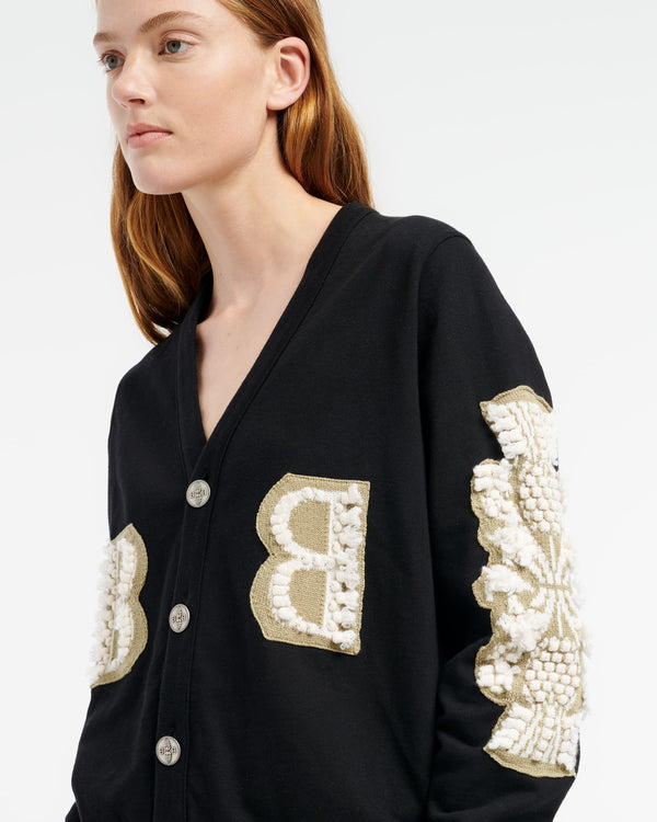 Barrie Cardigan En Coton Avec Logo B En Cachemire