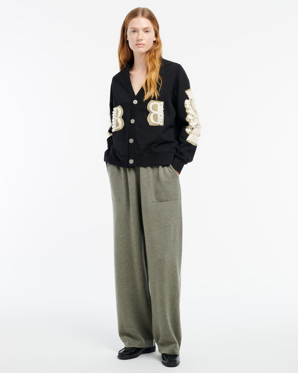Barrie Cardigan En Coton Avec Logo B En Cachemire