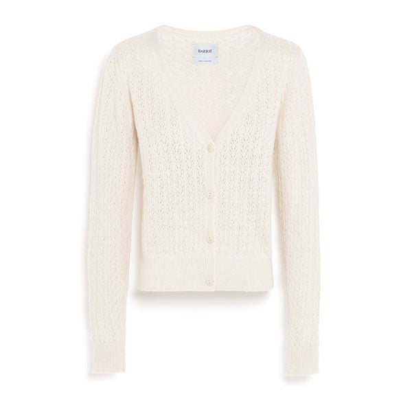 barrie Cardigan en dentelle cachemire