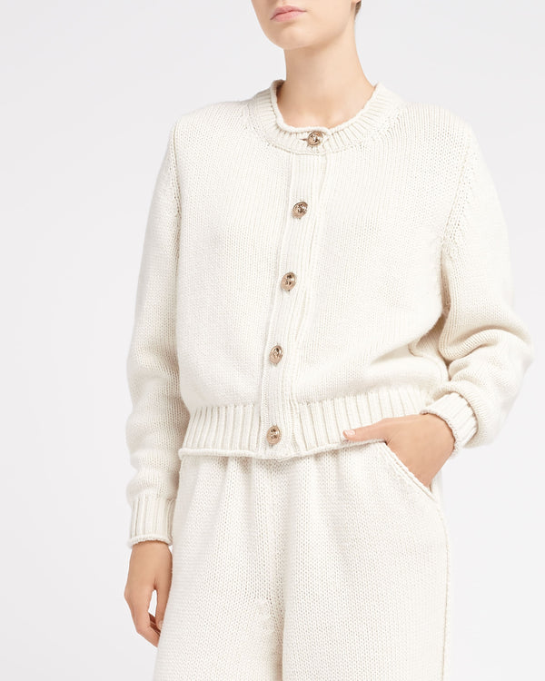 Barrie Cardigan épais En Cachemire à Boutons Dorés