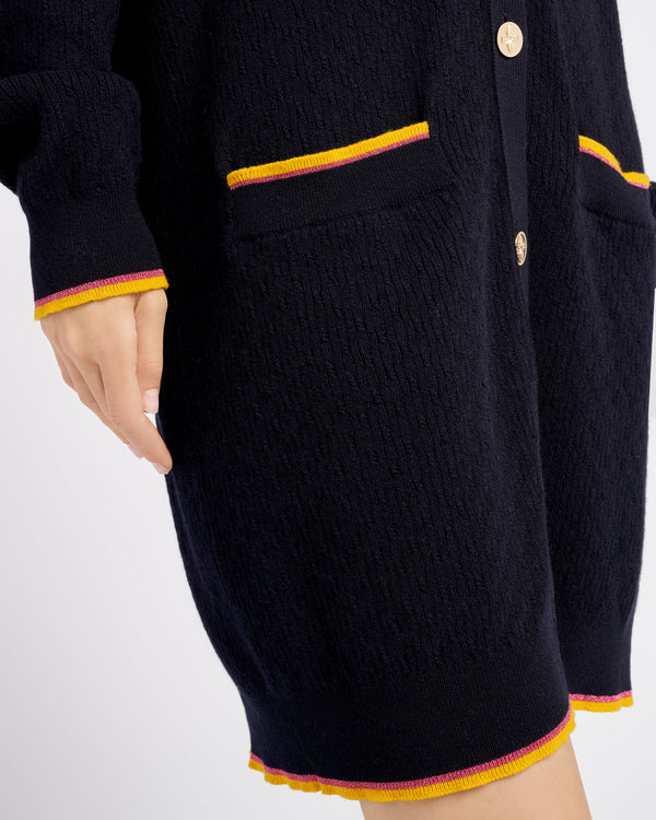 Barrie Cardigan Long à Col V En Cachemire Léger